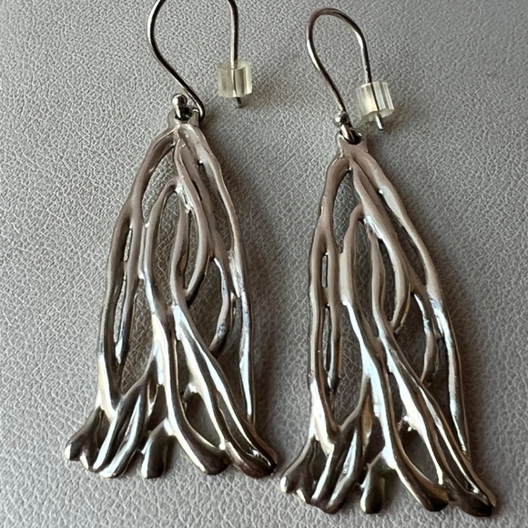 HAGIT GORALI 925 STERLING SILVER SCULPTED LONG DANGLE DROP EARRINGS BRAND NEW - Picture 14 of 16